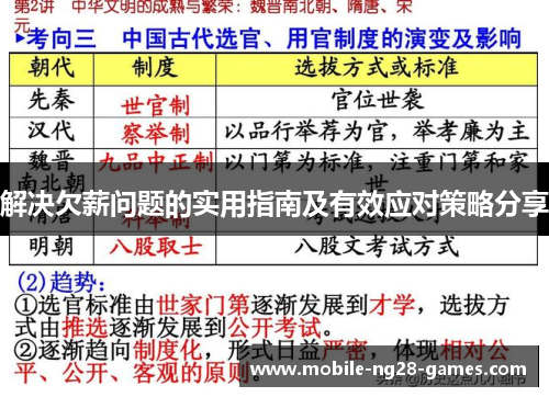 解决欠薪问题的实用指南及有效应对策略分享