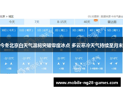 今冬北京白天气温将突破零度冰点 多云寒冷天气持续至月末