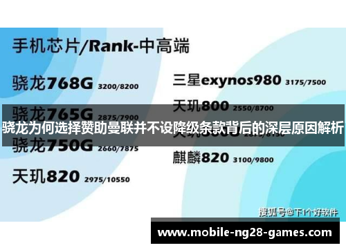 骁龙为何选择赞助曼联并不设降级条款背后的深层原因解析